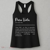 Pura Vida Definition In White Typographic Women's Tank Top thumb 3