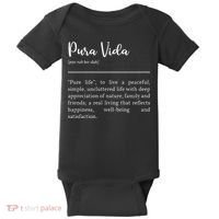 Pura Vida Definition In White Typographic Baby Bodysuit thumb 0