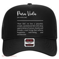Pura Vida Definition In White Typographic Hat thumb 0