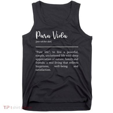 Pura Vida Definition In White Typographic Tank Top