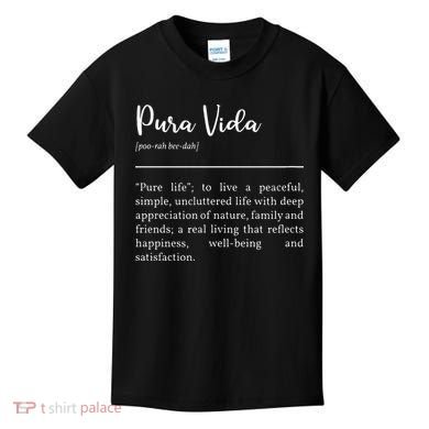 Pura Vida Definition In White Typographic Kids T-Shirt