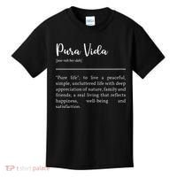 Pura Vida Definition In White Typographic Kids T-Shirt thumb 0
