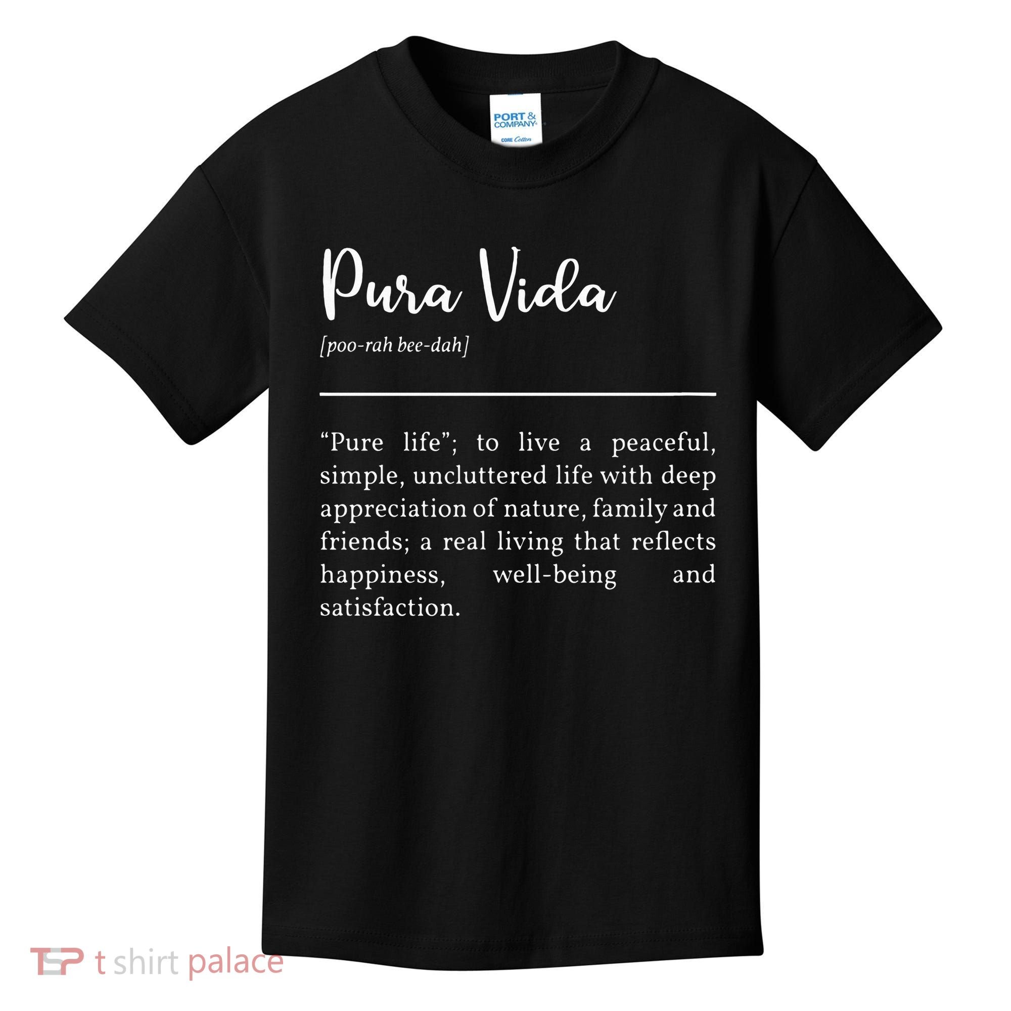 Pura Vida Definition In White Typographic Kids T-Shirt
