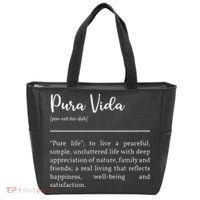 Pura Vida Definition In White Typographic Tote Bag thumb 0