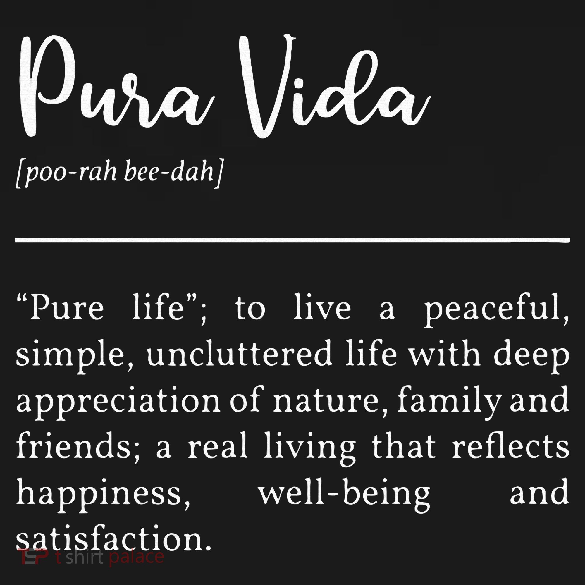 Pura Vida Definition In White Typographic Tote Bag