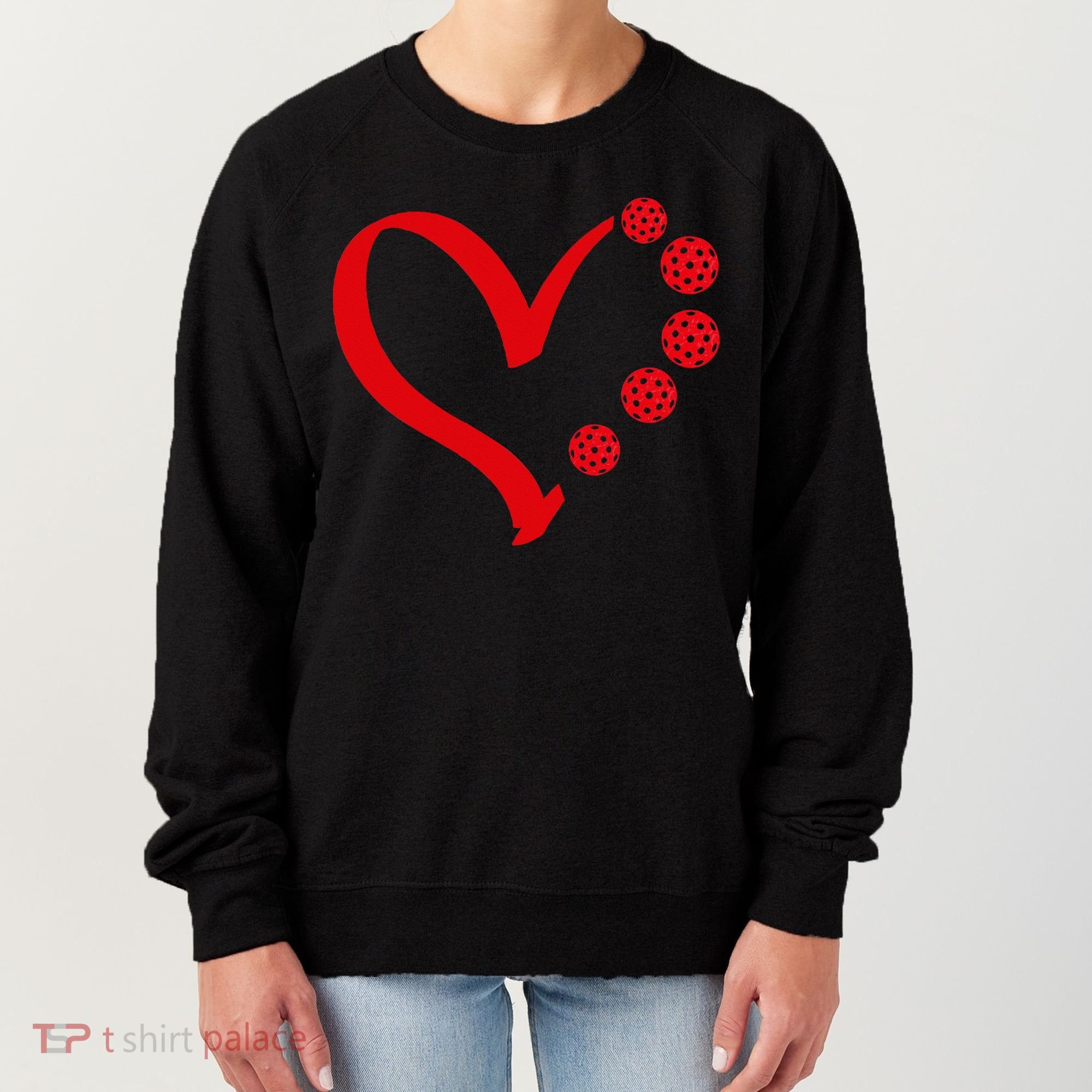Pickleball Valentine Day Heart Pickleball Women's Sweatshirt