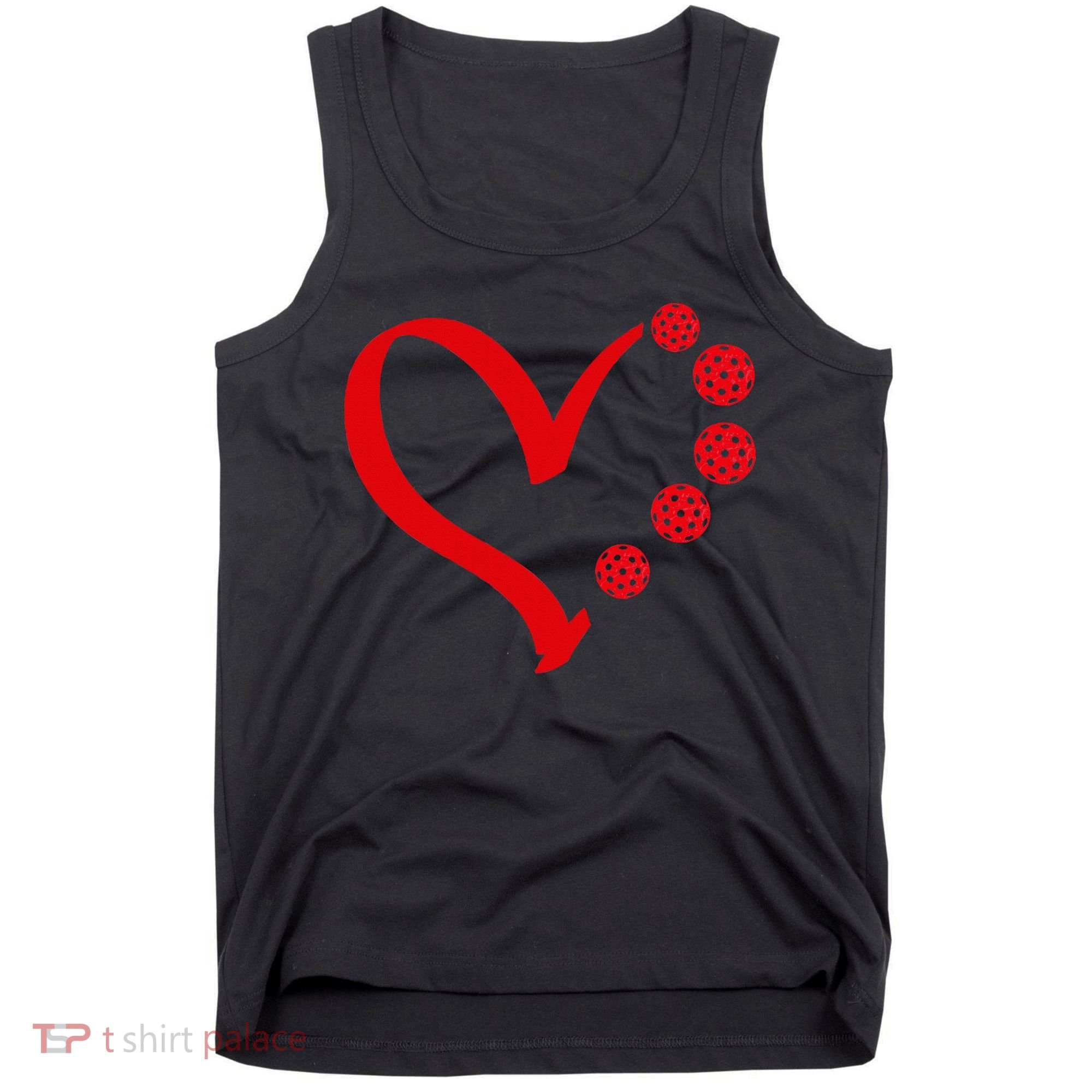 Pickleball Valentine Day Heart Pickleball Tank Top