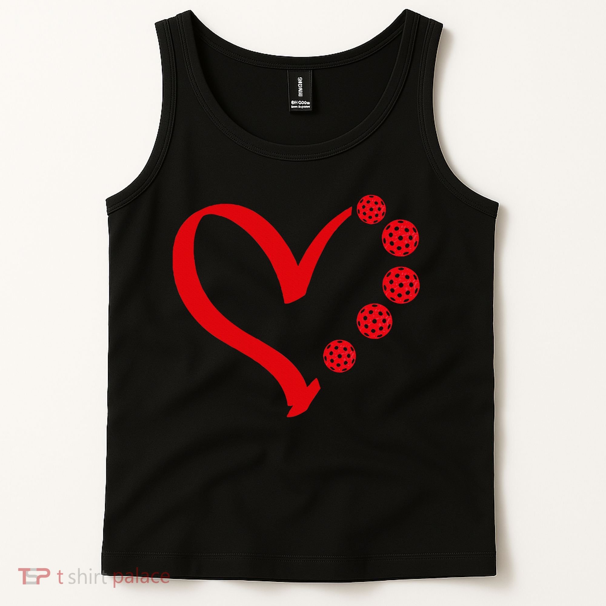 Pickleball Valentine Day Heart Pickleball Tank Top