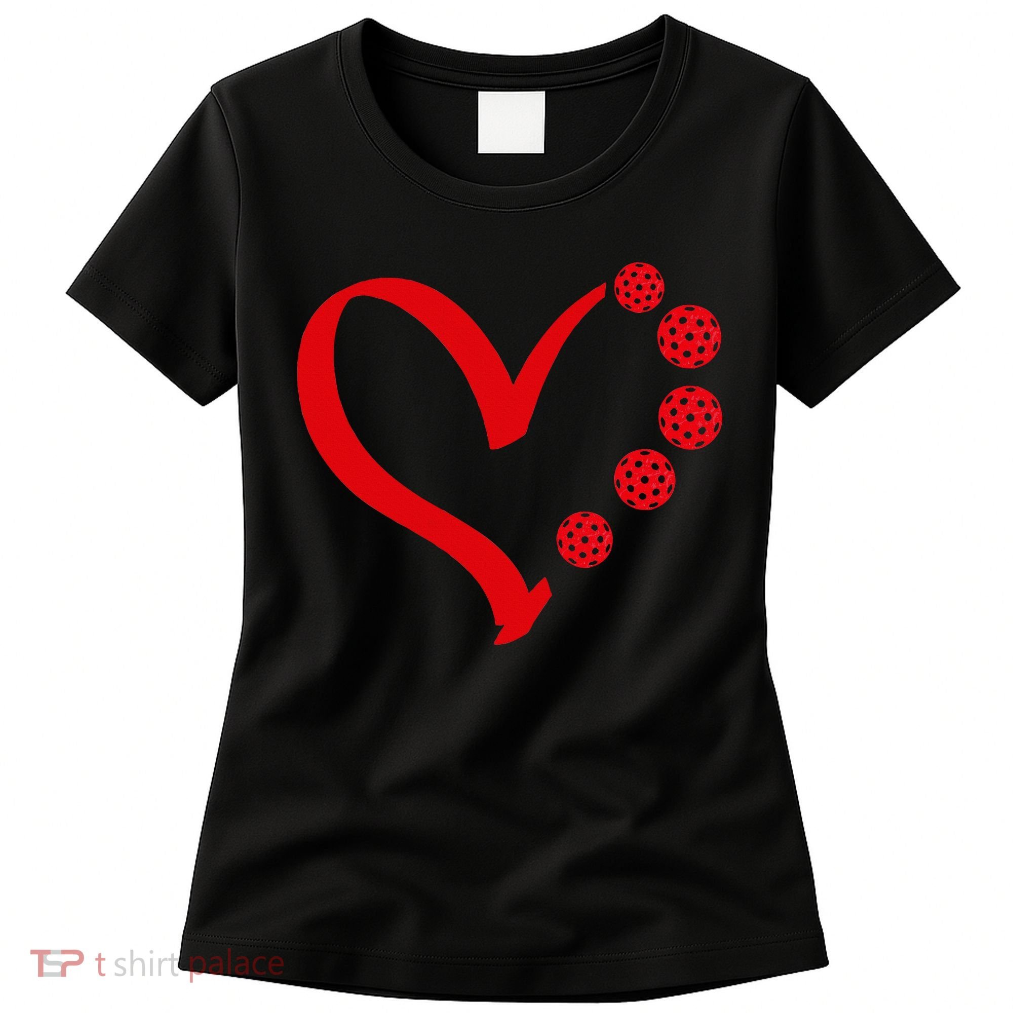 Pickleball Valentine Day Heart Pickleball Women's T-Shirt