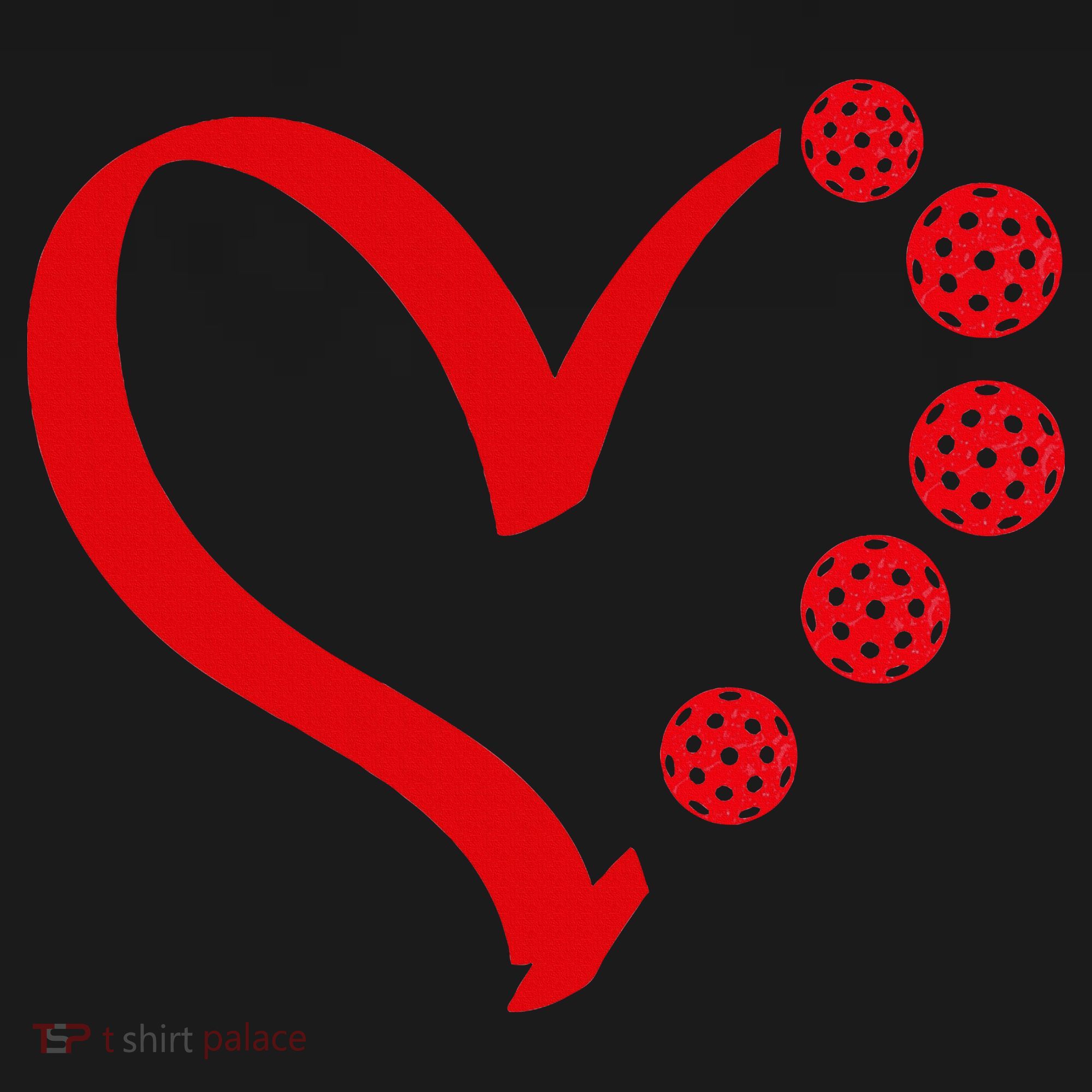 Pickleball Valentine Day Heart Pickleball Women's T-Shirt