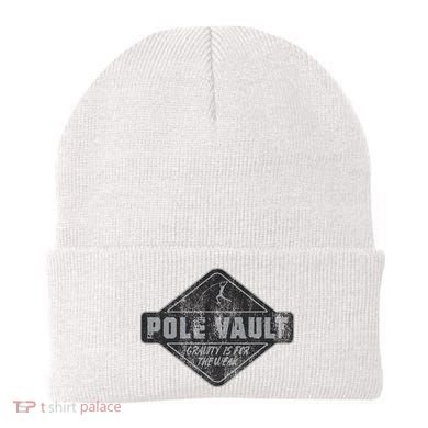 Pole Vault Distressed Vintage Look Pole Vaulting Beanie