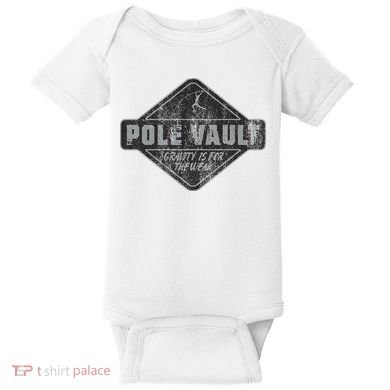 Pole Vault Distressed Vintage Look Pole Vaulting Baby Bodysuit