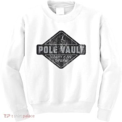 Pole Vault Distressed Vintage Look Pole Vaulting Kids Sweatshirt