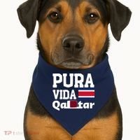 Pura Vida En Qatar 22 Costa Rica USA-Made Doggie Bandana thumb 1