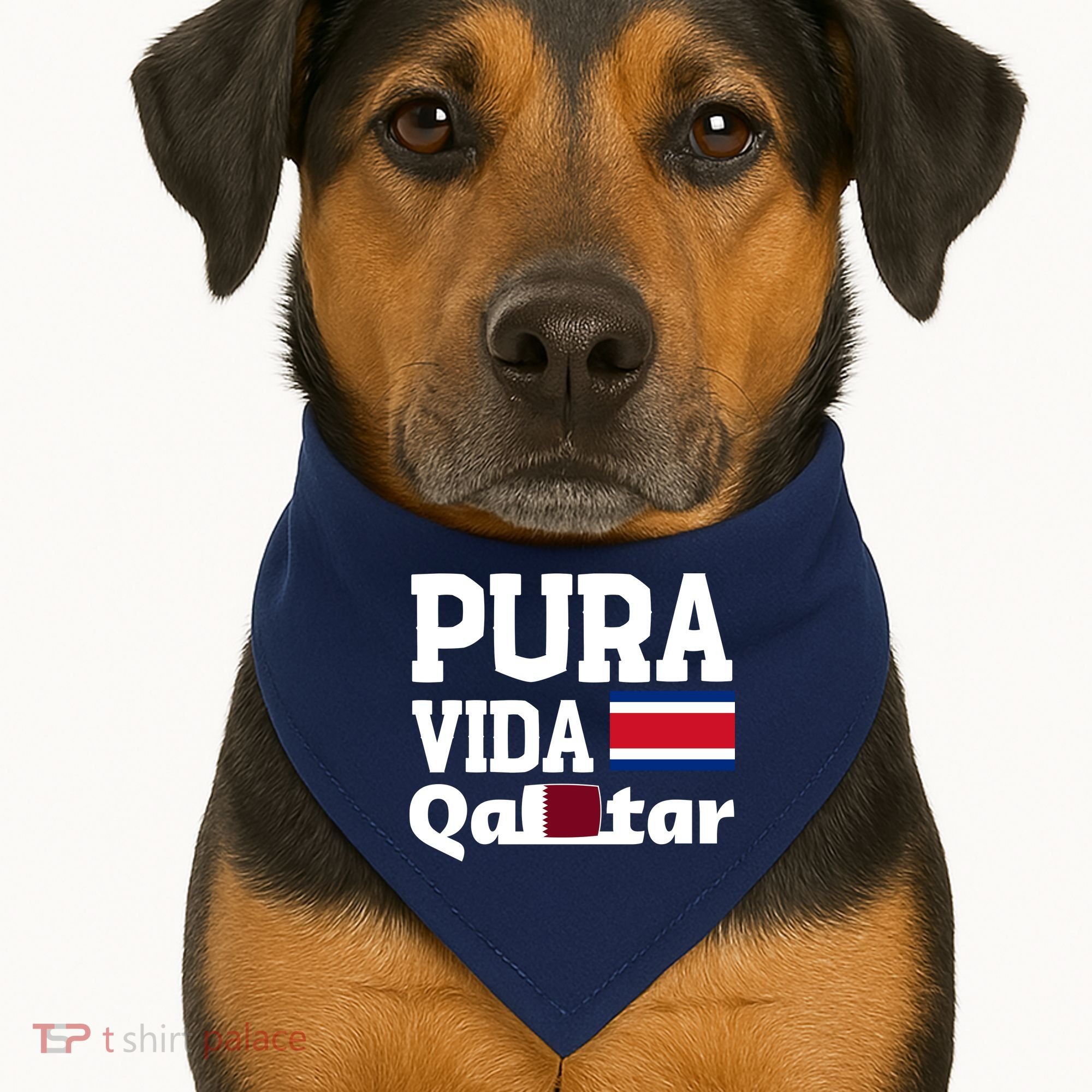 Pura Vida En Qatar 22 Costa Rica USA-Made Doggie Bandana