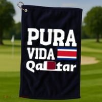 Pura Vida En Qatar 22 Costa Rica Golf Towel thumb 1
