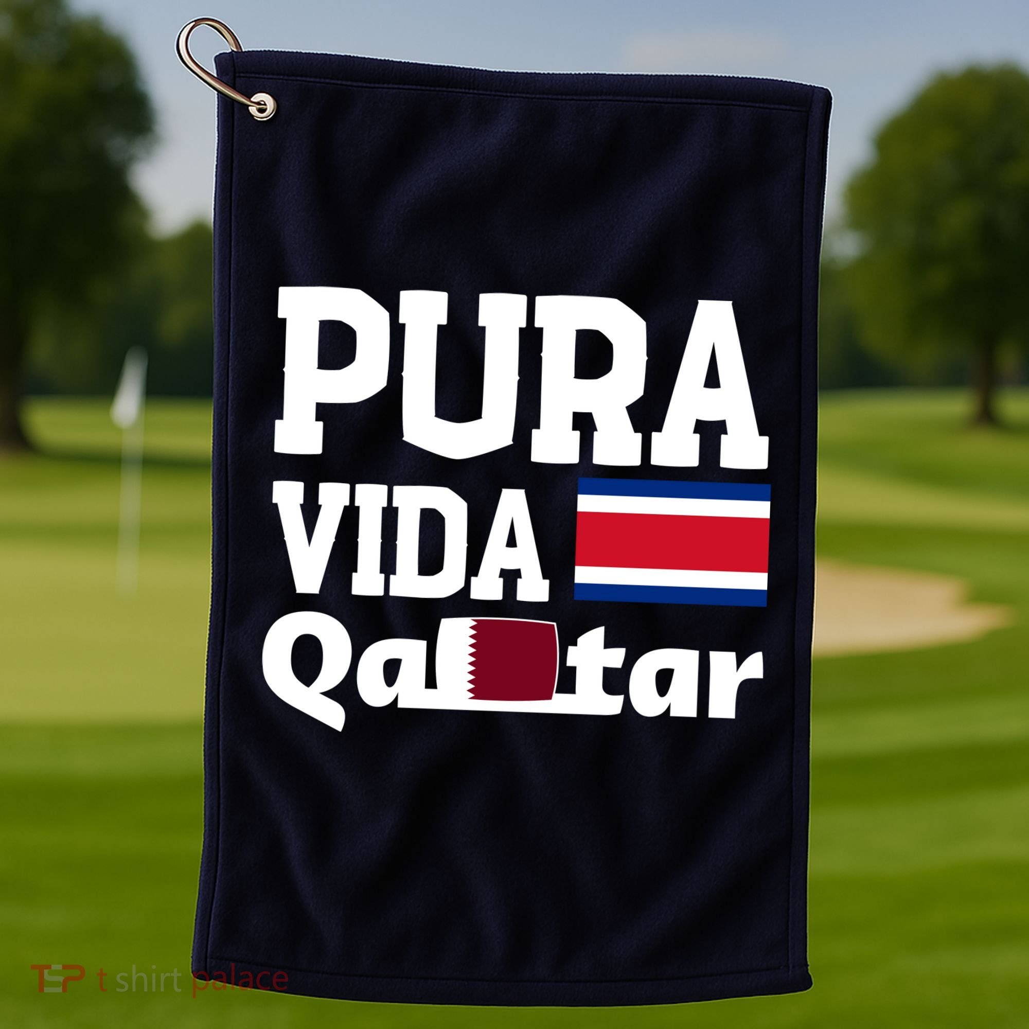 Pura Vida En Qatar 22 Costa Rica Golf Towel