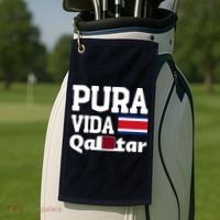 Pura Vida En Qatar 22 Costa Rica Golf Towel thumb 2