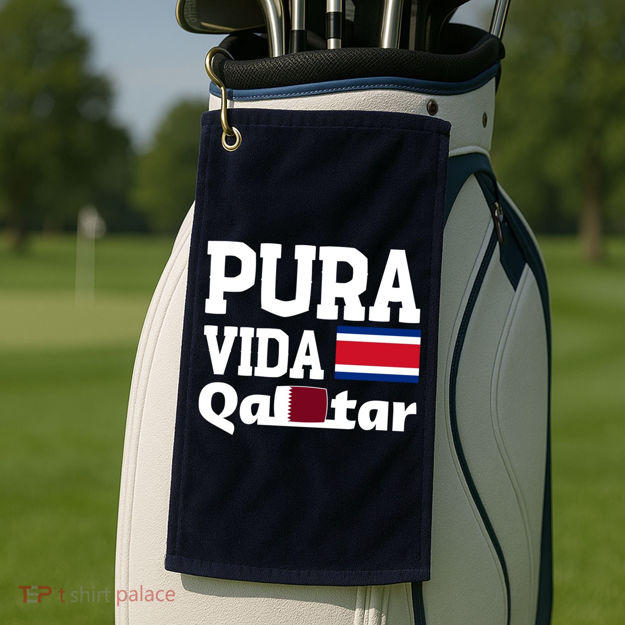 Pura Vida En Qatar 22 Costa Rica Golf Towel