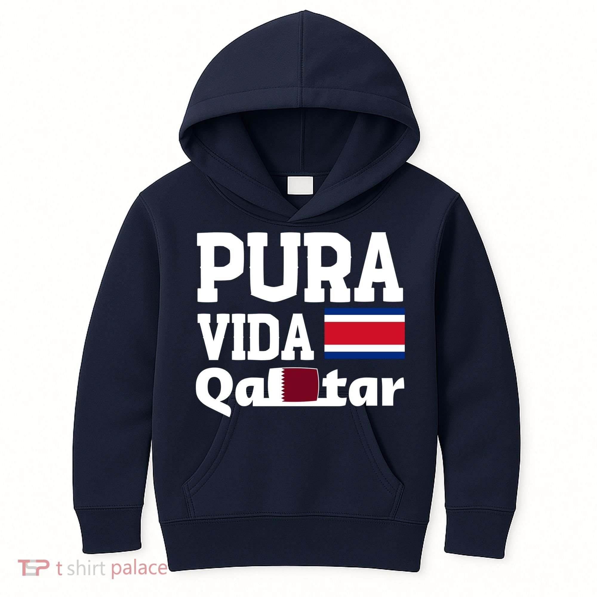 Pura Vida En Qatar 22 Costa Rica Kids Hoodie