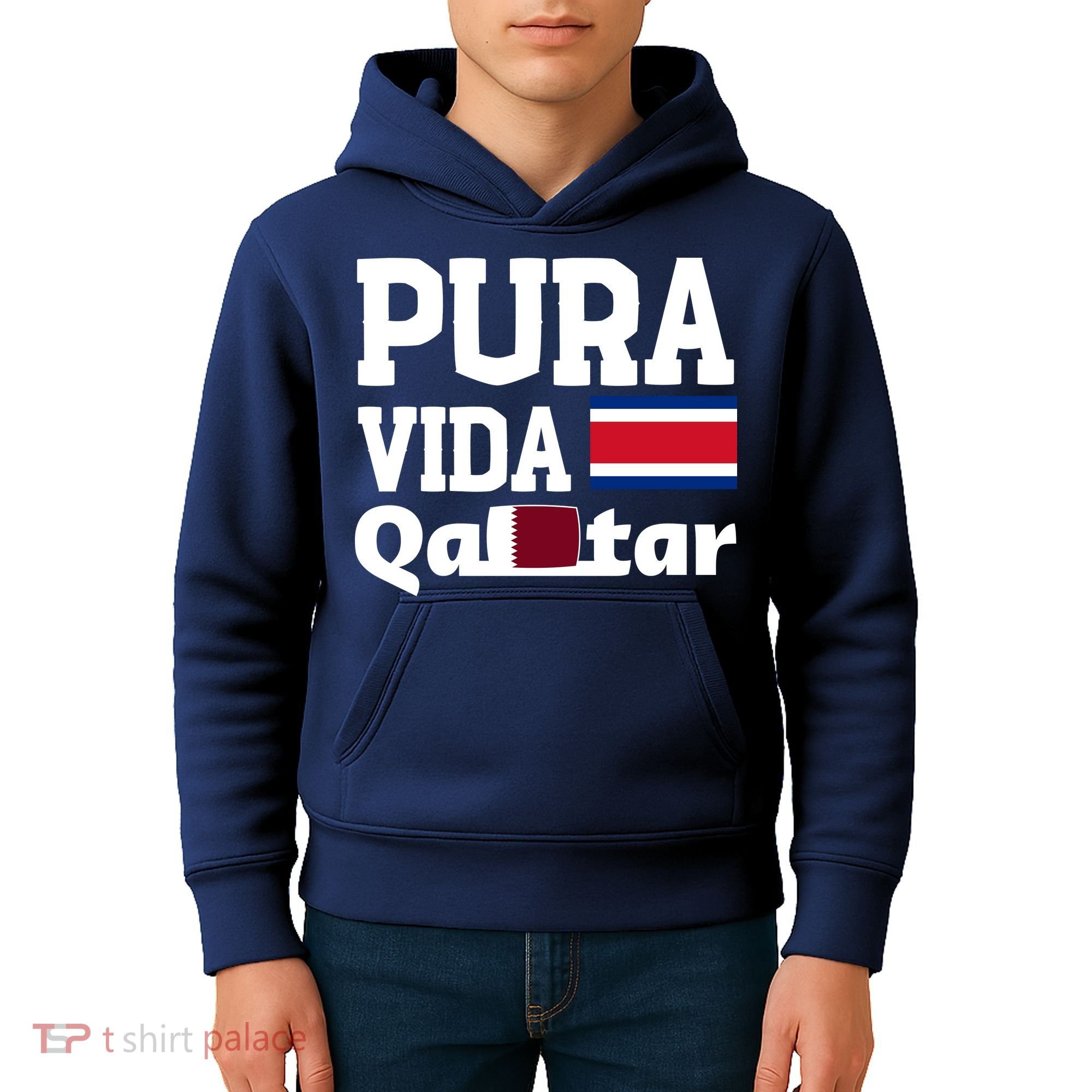 Pura Vida En Qatar 22 Costa Rica Kids Hoodie