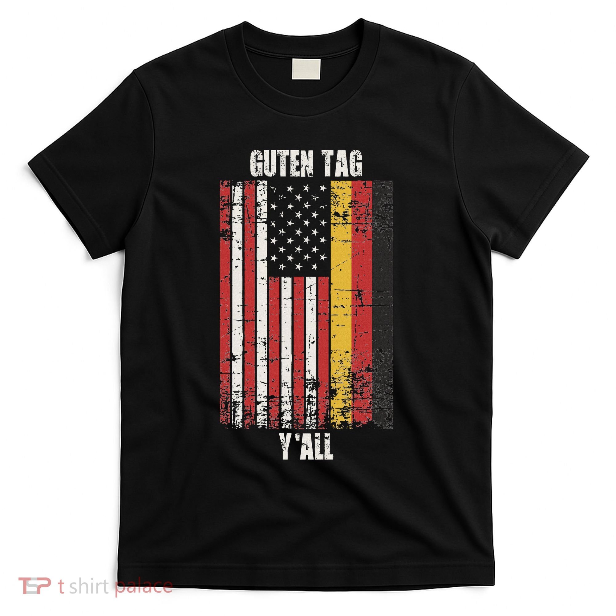Patriotic Vintage German American Flag Guten Tag YAll T-Shirt