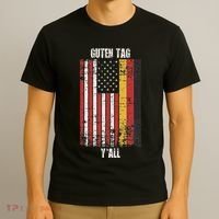 Patriotic Vintage German American Flag Guten Tag YAll T-Shirt thumb 3