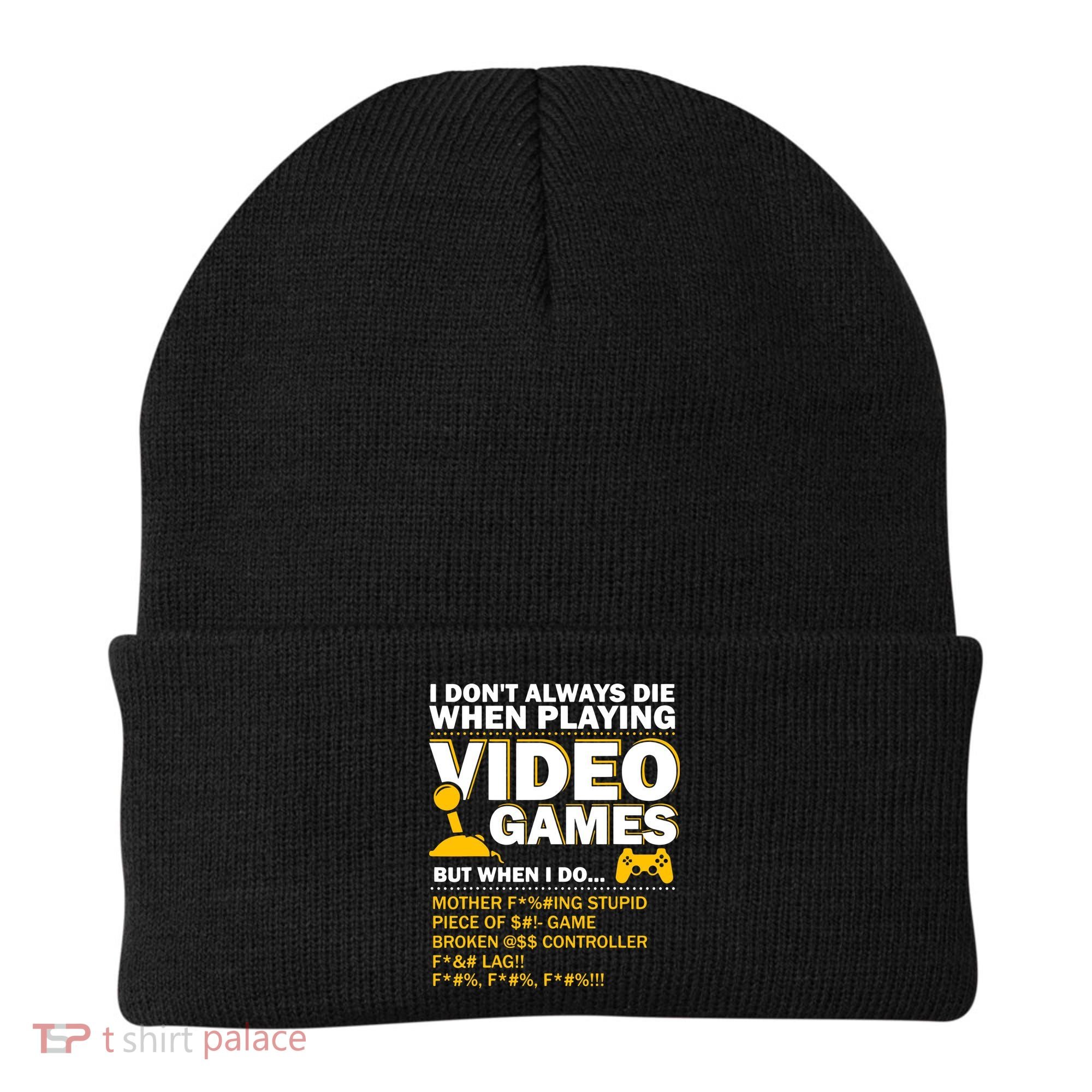 Playing Video Games Gamer Shirt Funny Gaming Console Gamer Beanie