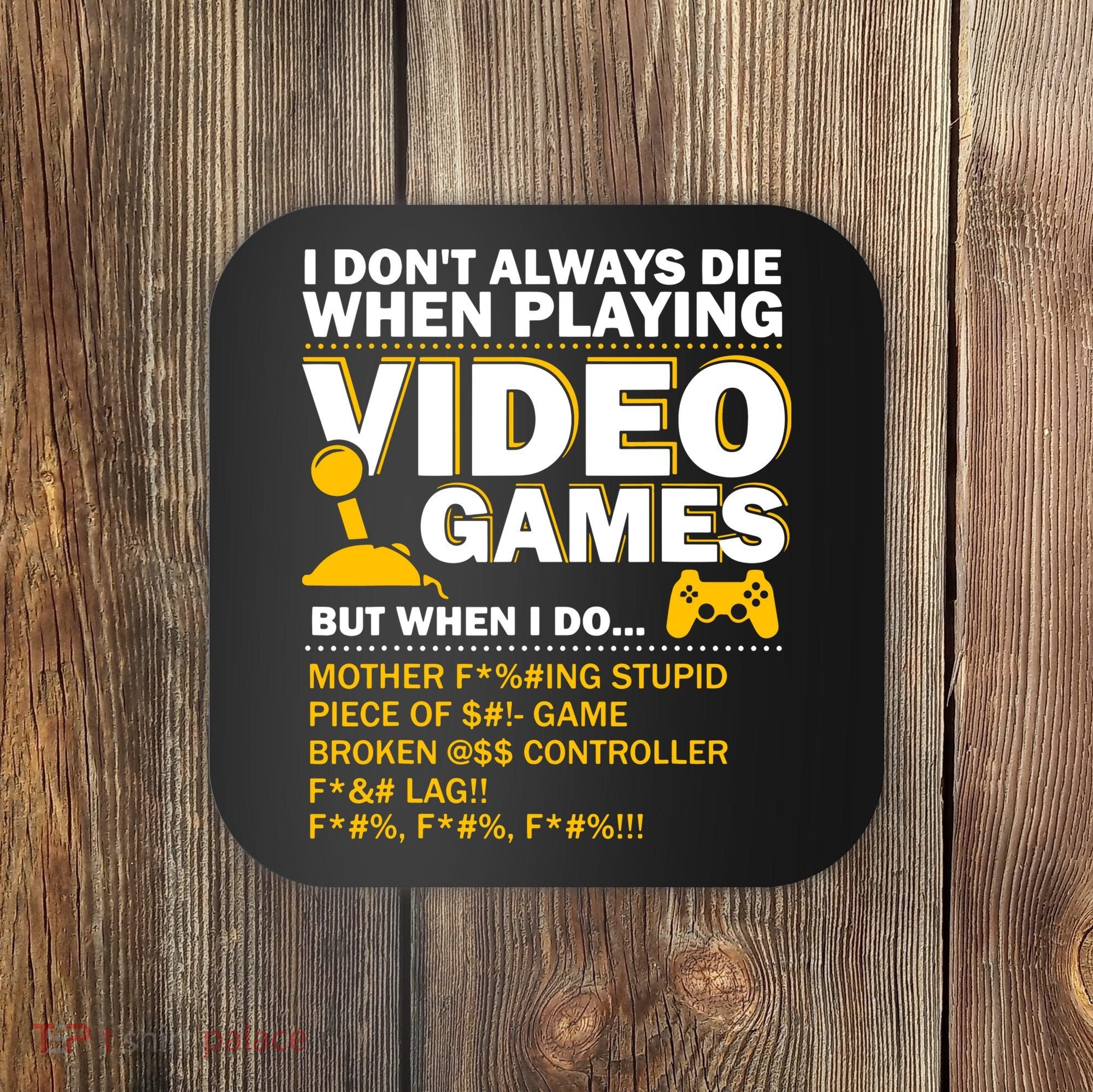 Playing Video Games Gamer Shirt Funny Gaming Console Gamer Coaster