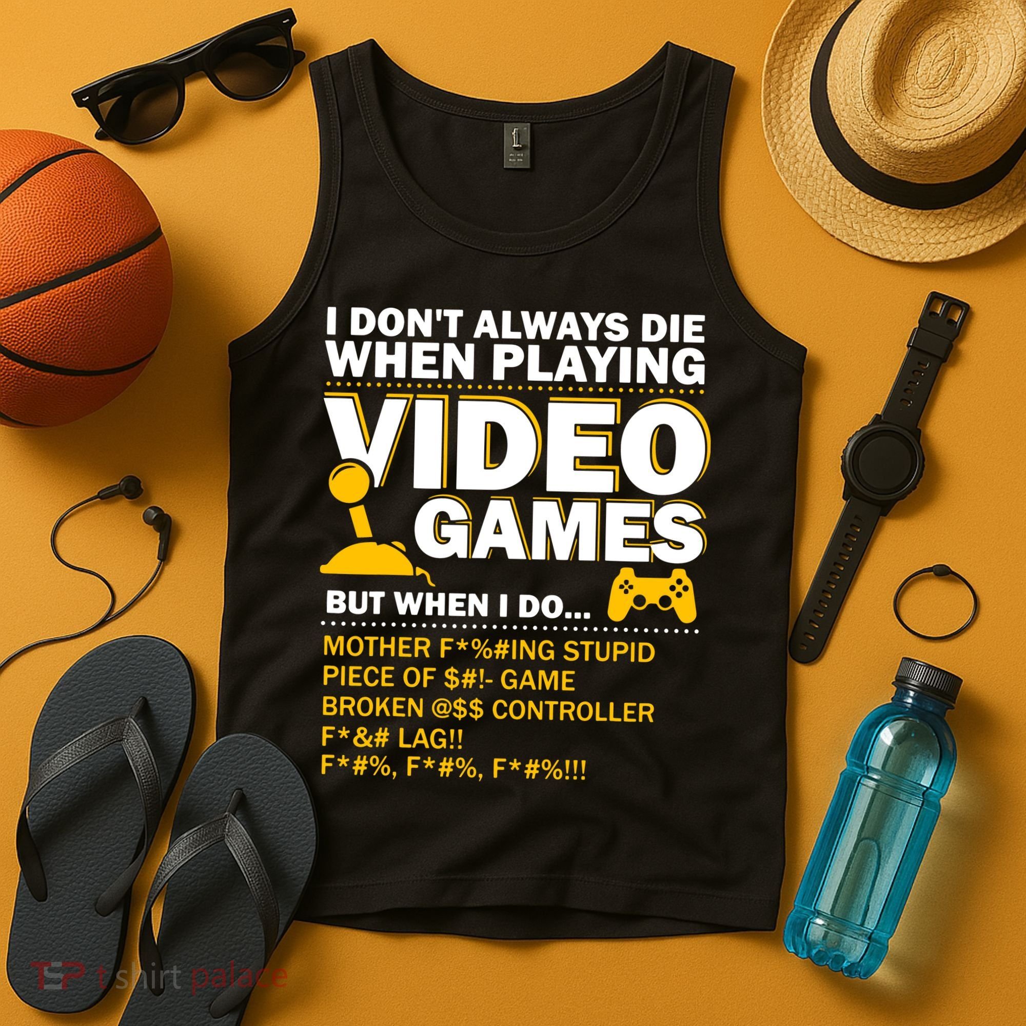 Playing Video Games Gamer Shirt Funny Gaming Console Gamer Tank Top