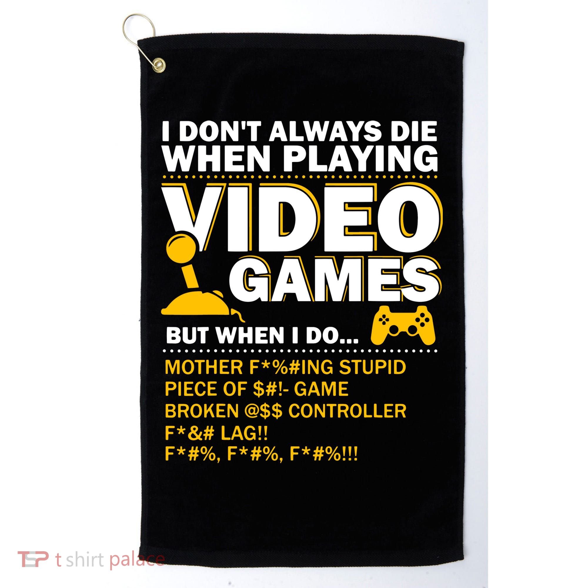 Playing Video Games Gamer Shirt Funny Gaming Console Gamer Golf Towel