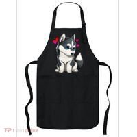 Pomsky Valentine Husky and Pomeranian Puppy With Hearts Apron thumb 0
