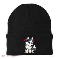 Pomsky Valentine Husky and Pomeranian Puppy With Hearts Beanie thumb 0