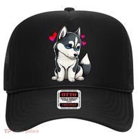 Pomsky Valentine Husky and Pomeranian Puppy With Hearts Hat thumb 0