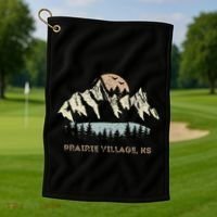 Prairie Village Kansas Mountain Sunset Sunrise Ks Golf Towel thumb 1