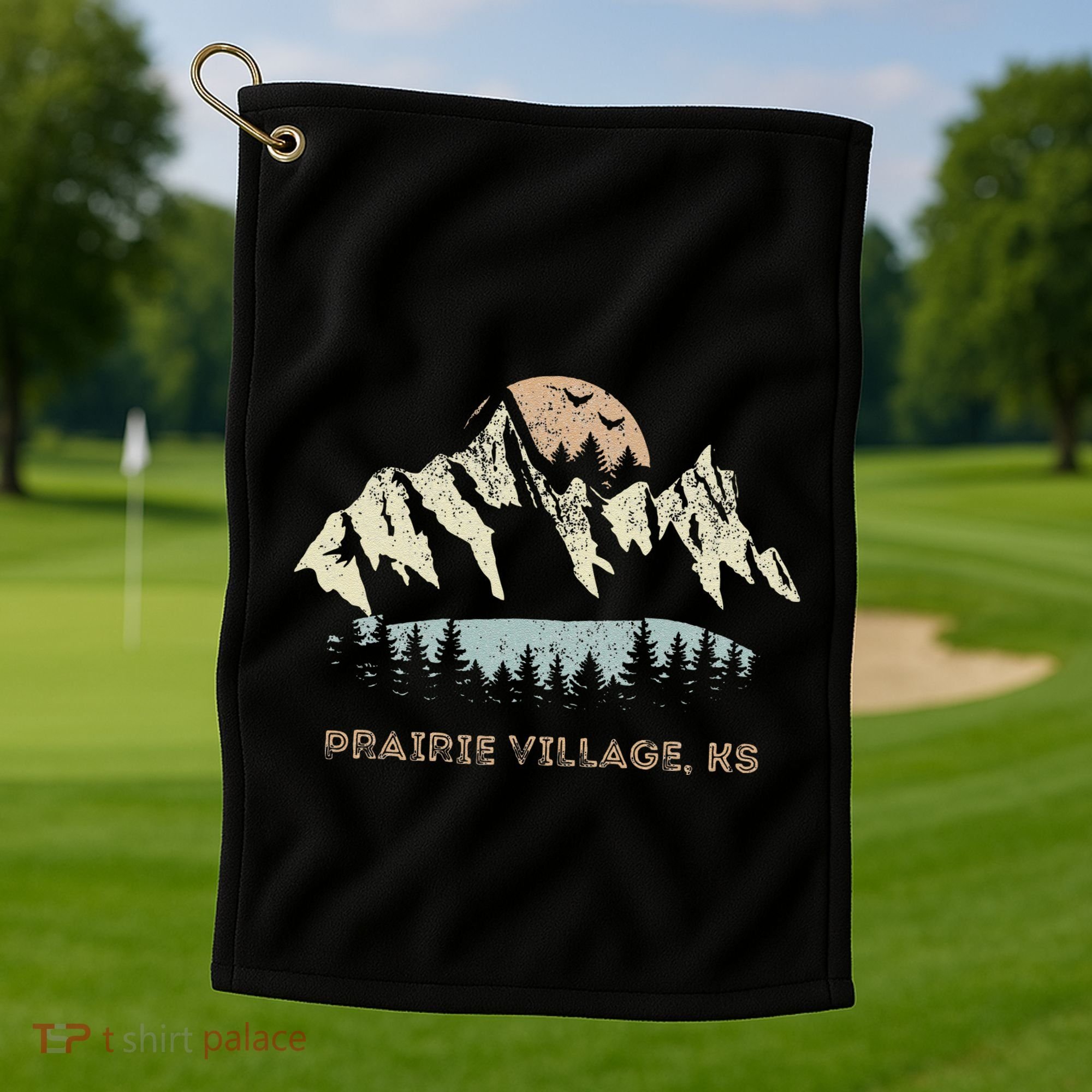 Prairie Village Kansas Mountain Sunset Sunrise Ks Golf Towel