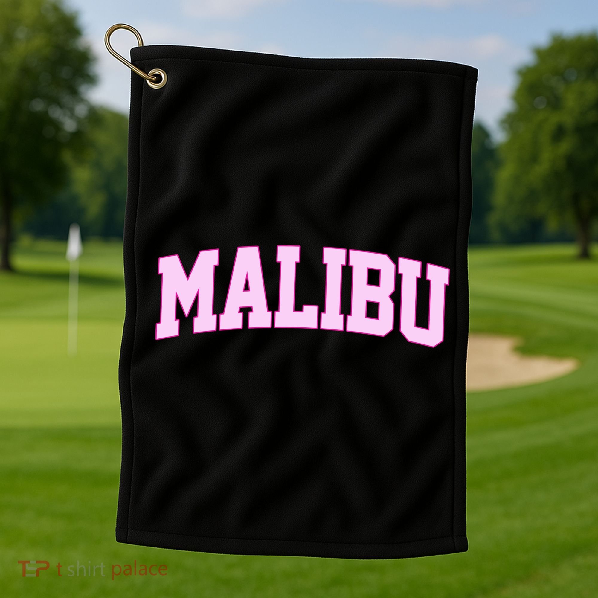 Preppy Varsity Malibu California Golf Towel
