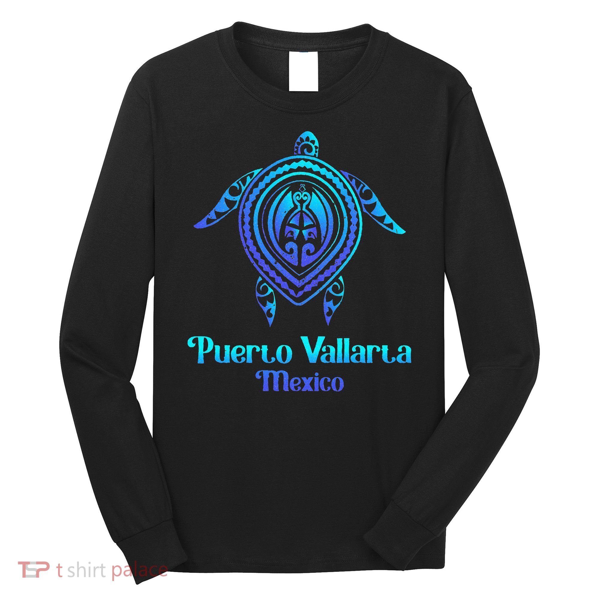 Puerto Vallarta Mexico Souvenirs Tropical Blue Sea Turtle Long Sleeve Shirt