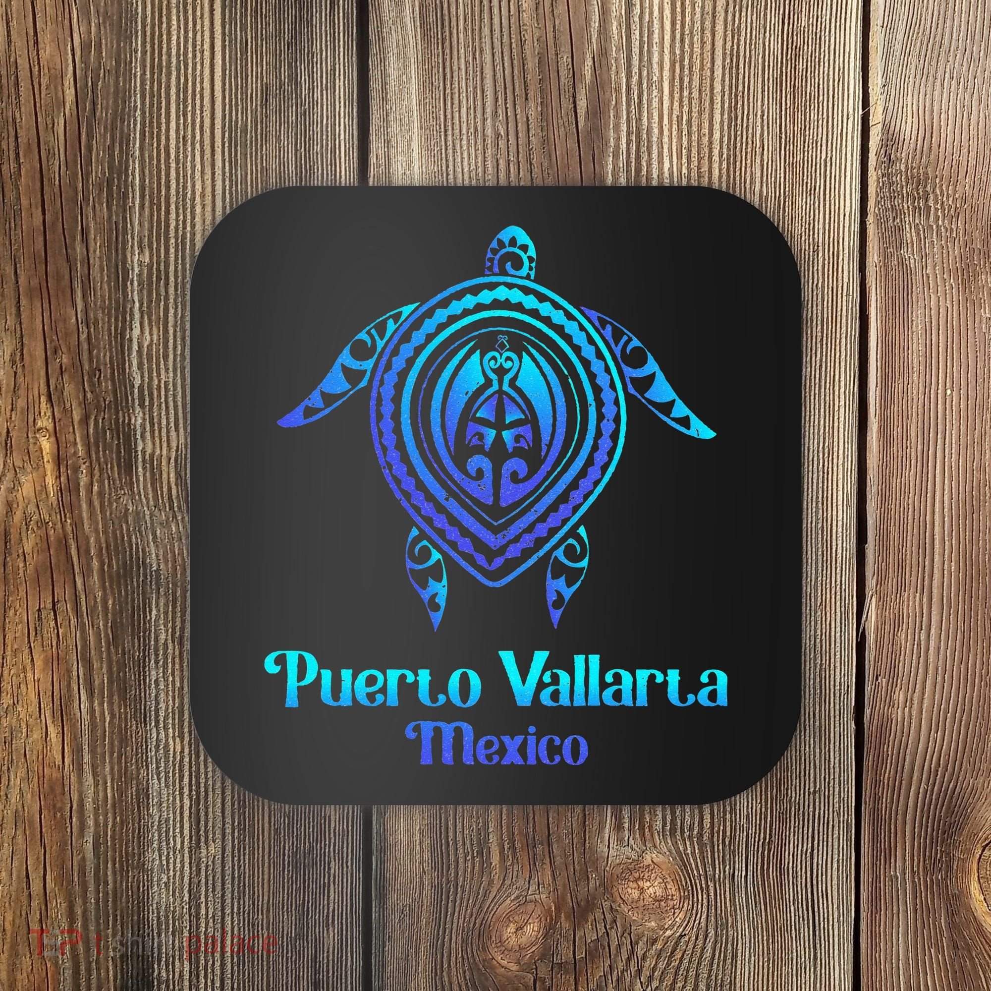 Puerto Vallarta Mexico Souvenirs Tropical Blue Sea Turtle Coaster