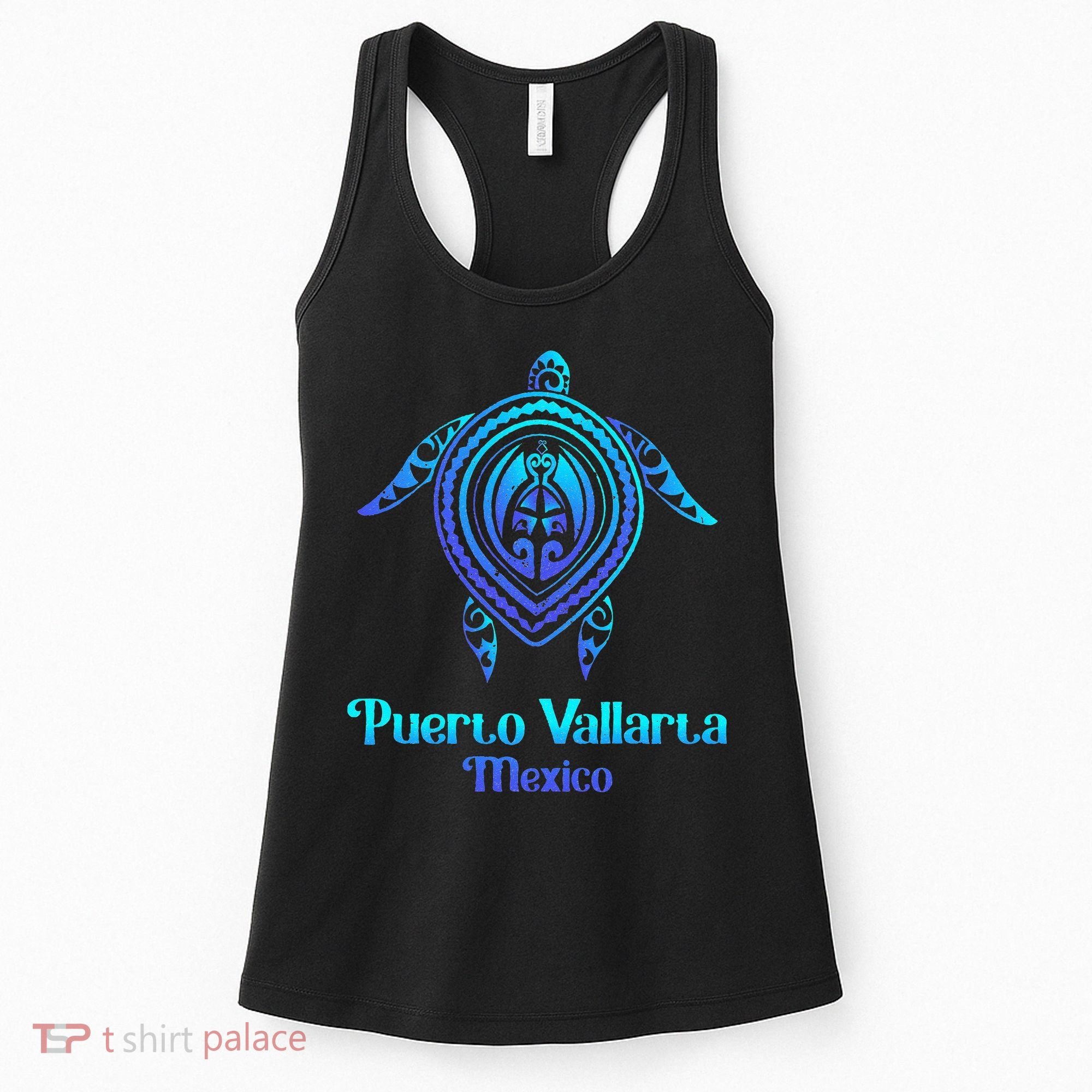 Puerto Vallarta Mexico Souvenirs Tropical Blue Sea Turtle Women's Tank Top