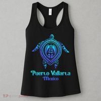Puerto Vallarta Mexico Souvenirs Tropical Blue Sea Turtle Women's Tank Top thumb 3