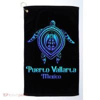 Puerto Vallarta Mexico Souvenirs Tropical Blue Sea Turtle Golf Towel thumb 0