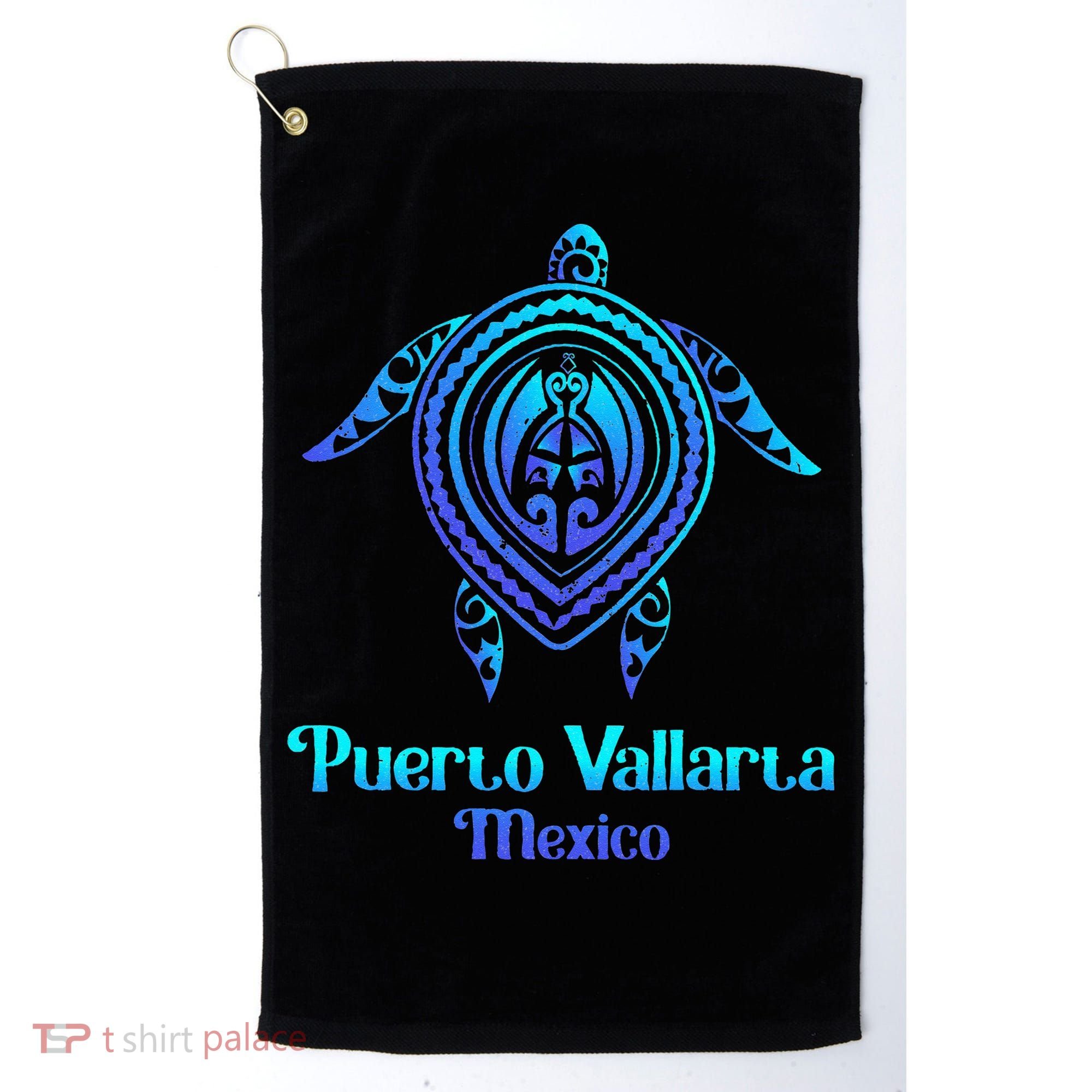 Puerto Vallarta Mexico Souvenirs Tropical Blue Sea Turtle Golf Towel