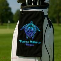 Puerto Vallarta Mexico Souvenirs Tropical Blue Sea Turtle Golf Towel thumb 2