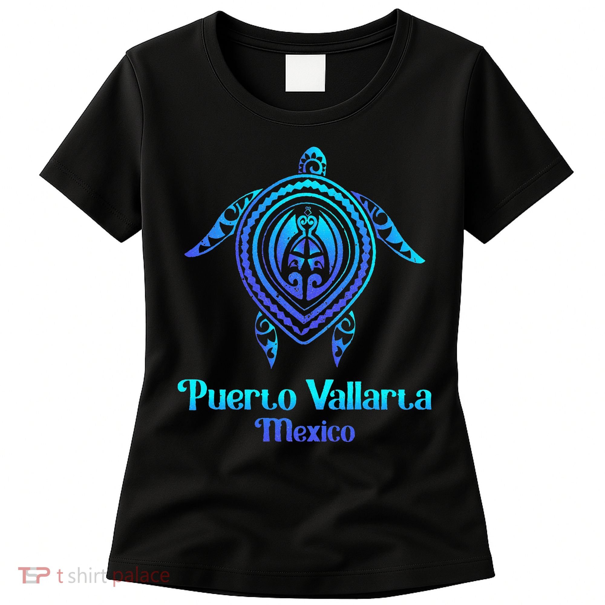 Puerto Vallarta Mexico Souvenirs Tropical Blue Sea Turtle Women's T-Shirt
