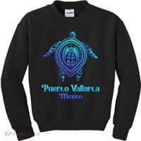 Puerto Vallarta Mexico Souvenirs Tropical Blue Sea Turtle Kids Sweatshirt thumb 0