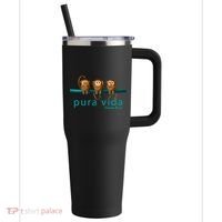 Pura Vida Monkeys Costa Rica 40oz Vacuum Insulated Stainless Steel Travel Tumbler thumb 0