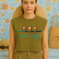 Pura Vida Monkeys Costa Rica Garment-Dyed Women's Muscle Tee thumb 4