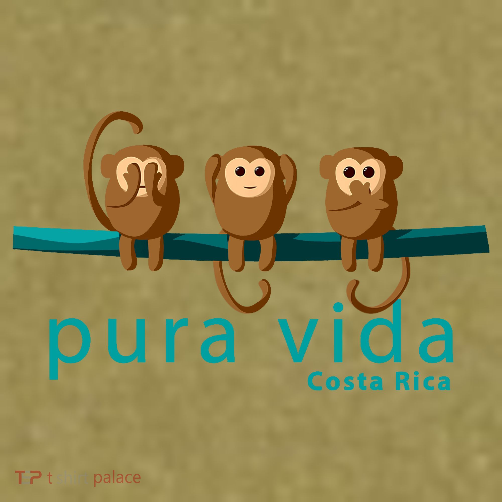 Pura Vida Monkeys Costa Rica Garment-Dyed Women's Muscle Tee