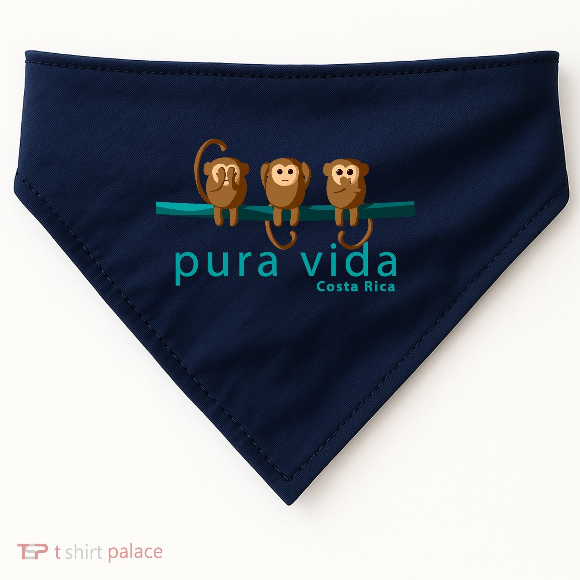 Pura Vida Monkeys Costa Rica USA-Made Doggie Bandana